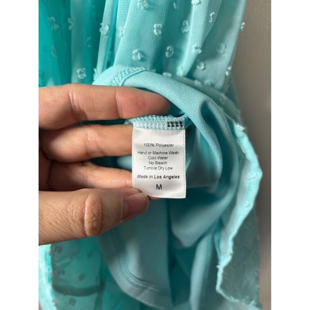 Lucy in the Sky Light Aqua Dot Chiffon Dress - Picture 10 of 10